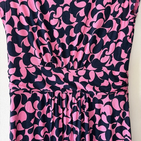 Boden Elisa Empire Dress Women Sz 6L Pink Midi Crewneck Cap sleeve Jersey Preppy - Picture 6 of 10